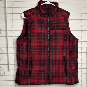Lauren Ralph Lauren Red and Black Plaid Vest